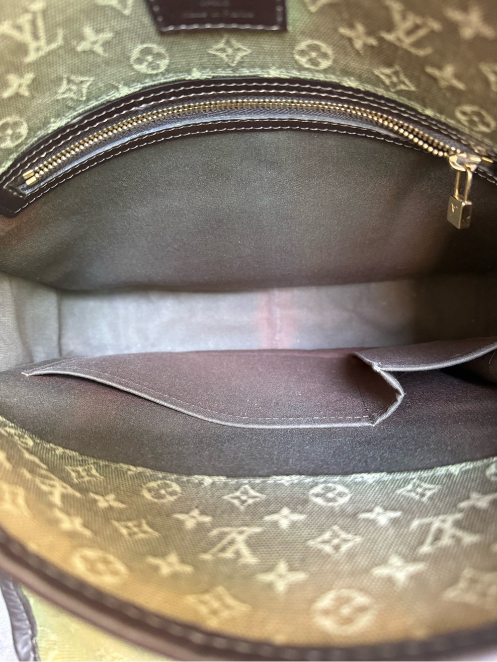 Louis Vuitton VI0074 Besace Mary Kate Olive Green & Brown Leather Crossbody Bag - Picture 12 of 16